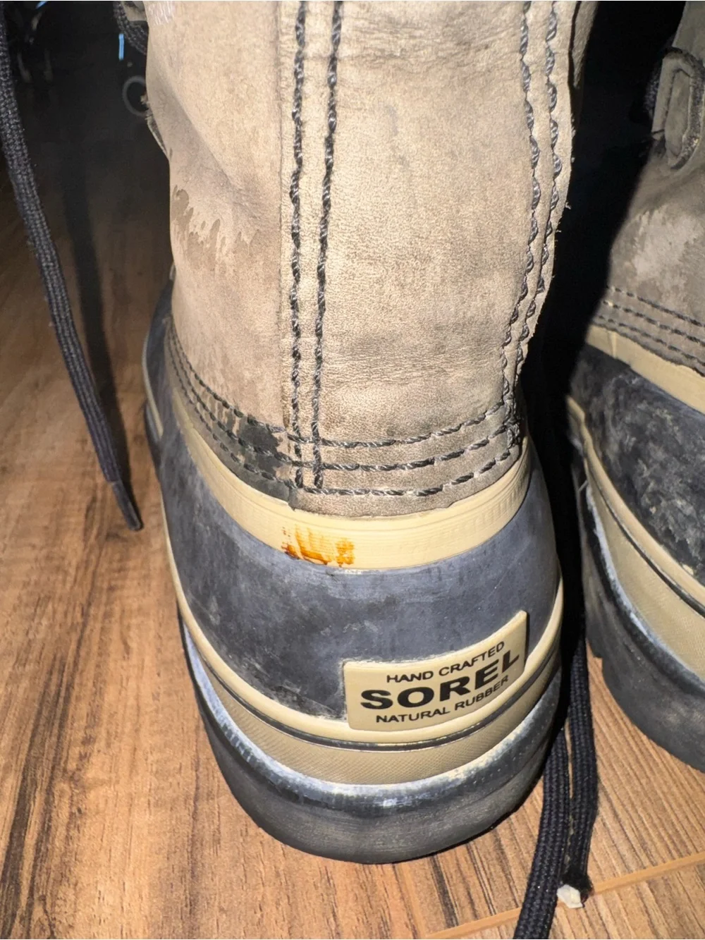 Sorel Caribou Men’s Size 8 Waterproof Winter Boots Natural Rubber Fair Condition